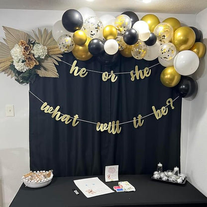 Balloons Black Gold, 60 Packs 12 Inch Black Metallic Chrome Gold Latex Balloons - Image 8