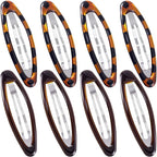 8 Pcs Hair Metal Barrettes for Women, Oval Large Barrettes, Small Snap Hair Clips for Women, Flat Non Slip Large Hair Clips (Black & Tortoise)