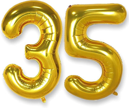 AULE 40 Inch Gold 35 Balloon Number Foil 0-9 Birthday Big Numbers | Birthday by AULE