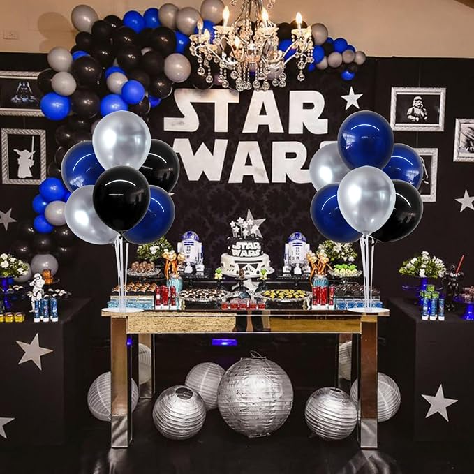 TONIFUL 4Set Black Blue Silver Balloon Stand Balloon Centerpieces - Image 7