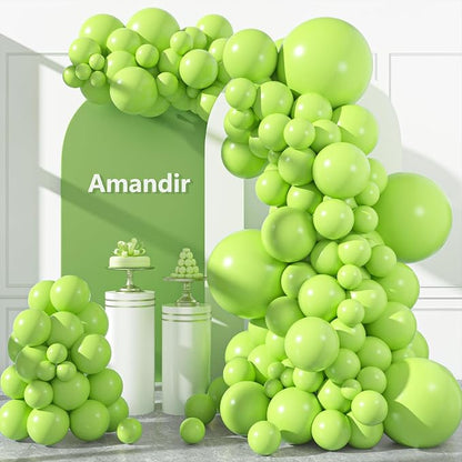 Amandir 153pcs Lime Green Balloons Arch Garland Kit Different Sizes | 18 12 10 by Amandir