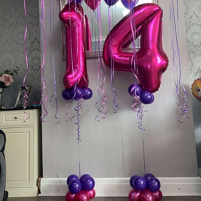 Hot Pink 15 Number Balloons, 40 Inch Giant Number 15 Balloons Foil Mylar Helium - Image 5