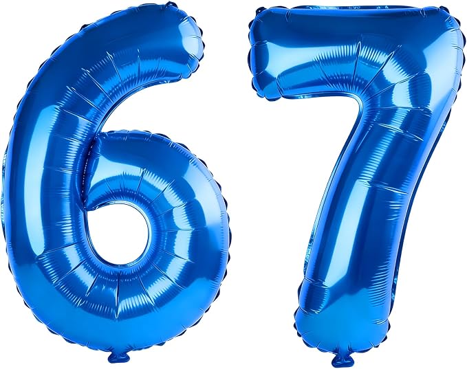 40 Inch Number 67 Balloons for 67th Birthday Party Decorations, 0-100 Dark Blue by FOBELEC