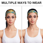 Sunflower Beach Turtle Headbands for Women, Men Elastic Soft Hair Bands for Workout, Yoga, Running, Fitness