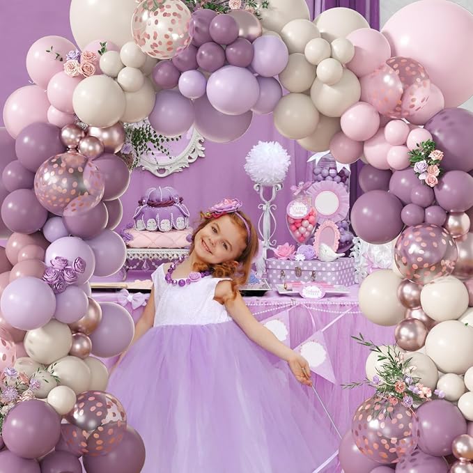 Amandir 173Pcs Dusty Purple Balloon Arch Garland Kit | Double-stuffed Pink - Image 6