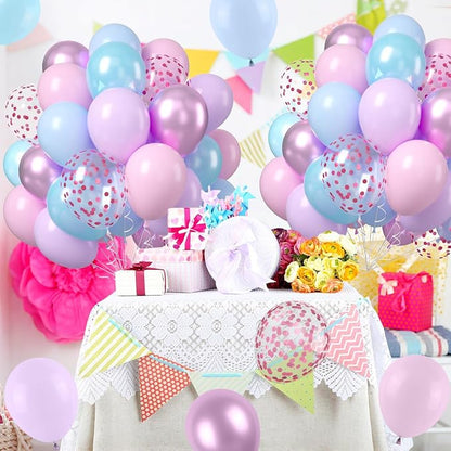 Pastel Pink Blue Purple Balloons - Image 3