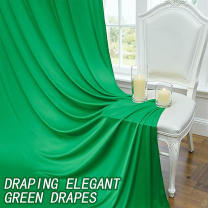 10ft×12ft Wrinkle Free Green Backdrop Curtain - Image 5