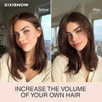 2 Pcs Clip In Hair Volumizer 8 Inch Invisible Heat Resistant Hair Pieces Thick Hair Clip Ins Adding Extra Volume Hairs Extensions Short for Women With Thin & Fine Chocolate Brown