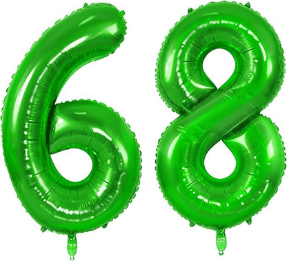 Number 68 Balloons for 68th Birthday Party Decorations, 0-100 Large No.68 by Joycard