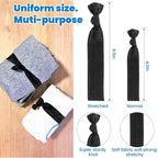 79STYLE Fabric Hair Ties - No Damage Black Ribbon Flat Hair Bands, Knotted Soft Ponytail Holders for Women, Yoga Hair Scrunchies (Black)
