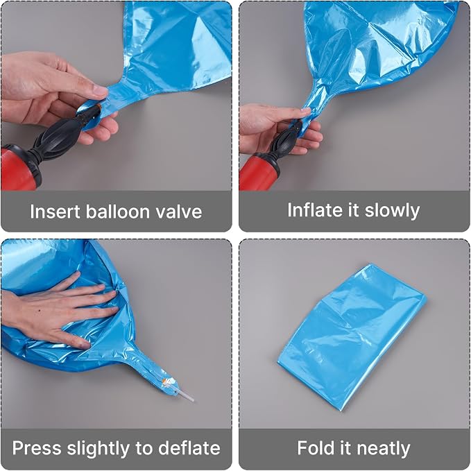 PartyWoo Light Blue Large Round Giant 4D Jumbo Foil Balloons 6pcs 22 Inch | 22 - Image 5