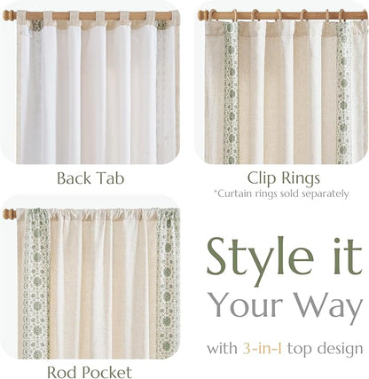 jinchan Floral Linen Curtains - Image 5