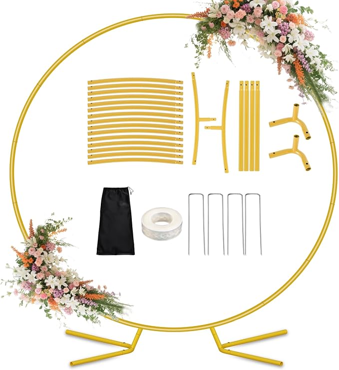 7.2FT Round Balloon Arch Stand Kit, Wedding Arches Frame by DEVISEFUN