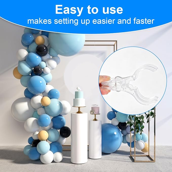 10pcs Balloon Arch Clips & 100pcs Balloon, Transparent Clear Backdrop Heavy - Image 6