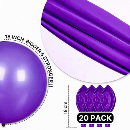 PartyWoo Dark Purple Balloons 20pcs Royal Purple Color 18 Inch | Balloons - Image 5