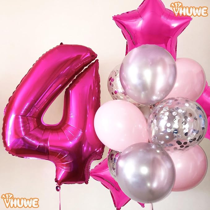 Hot Pink Star Balloons 18 Inch - Image 5