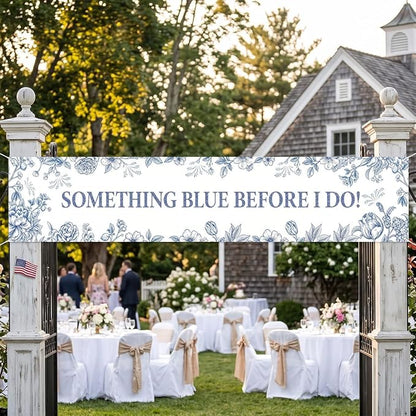 Something Blue Before I Do Banner Bridal Shower Bachelorette Decorations | - Image 4