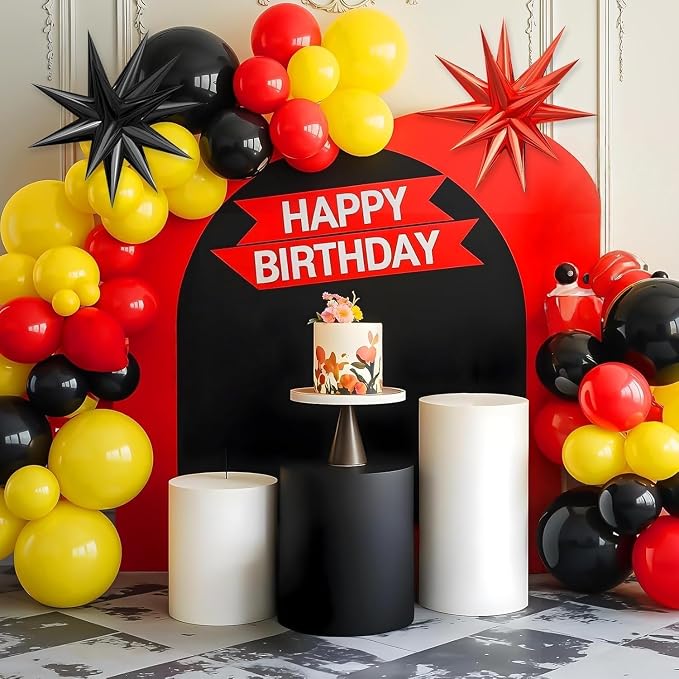 Red Black Yellow Balloon Arch Kit - Image 4