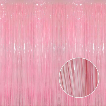 GOER 6.4 ft x 8.2 ft Foil Fringe Curtains Party Photo Backdrop Party Streamers by GOER