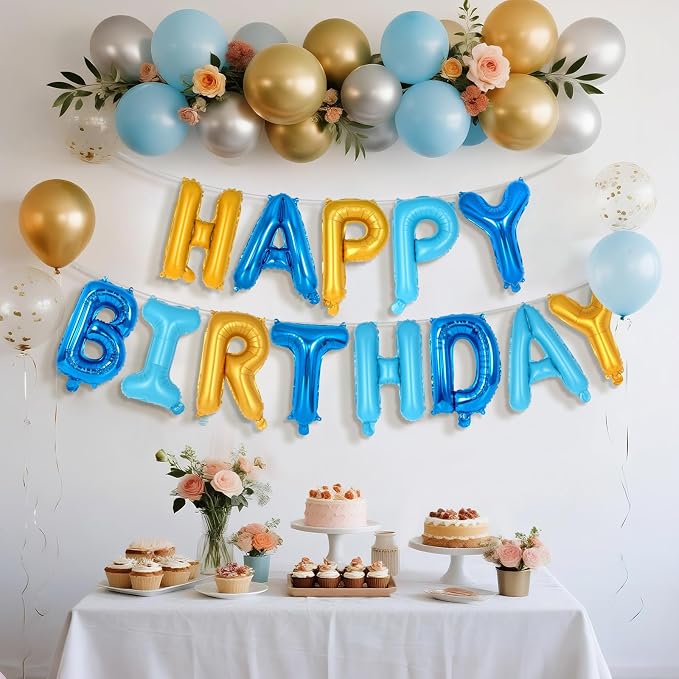 Happy Birthday Balloons Banner, Foil Balloon Personalized Name Letters Balloons - Image 3