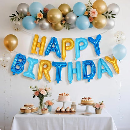 Happy Birthday Balloons Banner, Foil Balloon Personalized Name Letters Balloons - Image 3