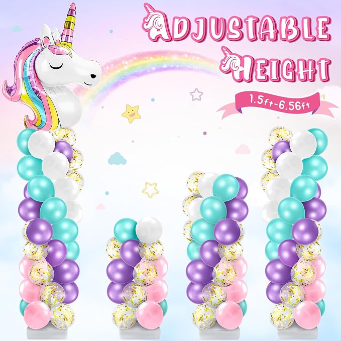 Kasyat 2 Set Unicorn Party Balloon Column Stand Kit - Image 4