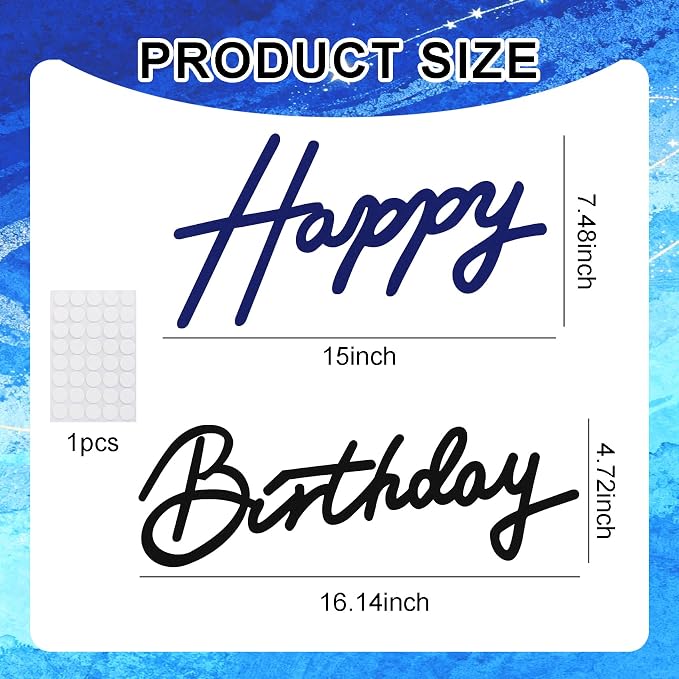 TONIFUL Happy Birthday Sign for Backdrop - Image 3