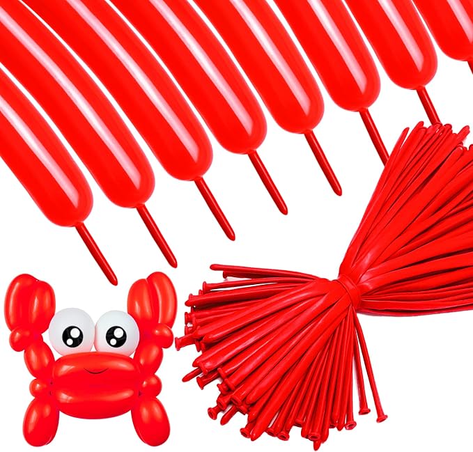 260 Long Balloons 100 Pack Red Twisting Animal Balloons Thickening Latex by ASIYUHY