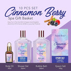Christmas Spa Gift Set Basket for Women Cinnamon Berry, Gift Baskets, Spa Gifts Women Teen Girls Bath and Body Gift Sets,Self Care Spa Kit