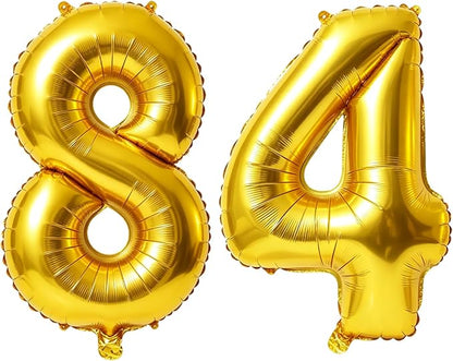 40 Inch Number 84 Balloons for 84th Birthday Party Decorations, 0-100 Gold by FOBELEC