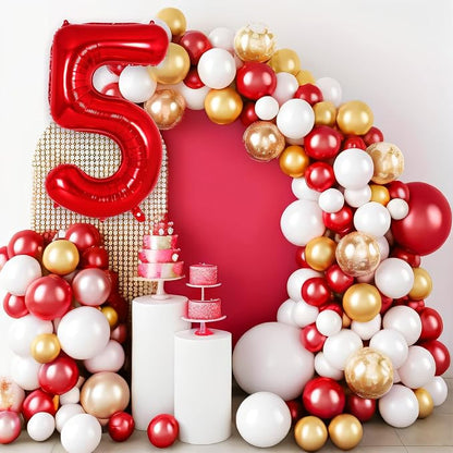 Red Number 5 Balloon 40 Inch, Big Large Foil Helium Number Balloons, Jumbo - Image 6
