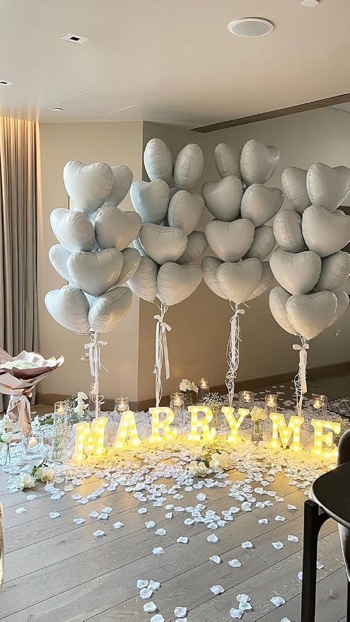 Biapian White Heart Balloons Helium, Brithday Party, Anniversary - Image 3