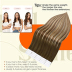 Full Shine Balayage Tape in Human Hair Color 4/27/60/8 Brown Ombre Blonde Highlight Remy Hair Extensions Real Human Tape in 12Inch 30Gram Seamless Invisible Skin Weft for Women 20Pcs Soft Straight