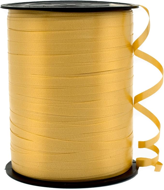 Curling Ribbon Gold Ribbon for Gift Wrapping 500 Yards x 1/5" Wide | Balloon by IEDASINGSCHOICE