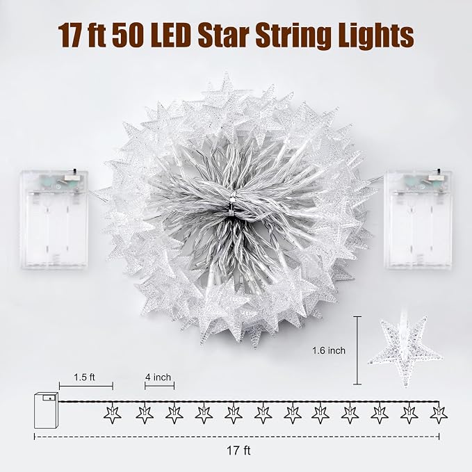 Minetom Star String Lights Battery Operated - Image 7