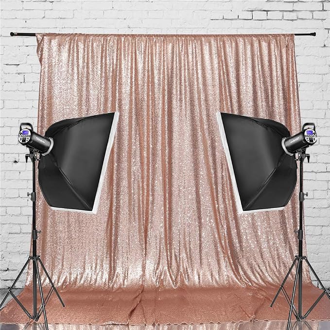 Eternal Beauty Rose Gold 3mm Sequin Backdrop 7x7 Ft - Image 4