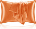 BEDELITE Satin Pillowcase for Hair and Skin, Super Soft and Cooling Similar to Silk Pillow Cases 2 Pack with Envelope Closure, Gift for Women Men(20"x40" King Size, Burnt Orange)