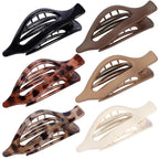 Flat Hair Clips for Women - 6 PCS French Flat Claw Clips Medium Hair Clips for Girls Large Hair Claw Clips for Thick or Thin Hair Strong Hold No Slip Hair Accessories for women (Transparent)
