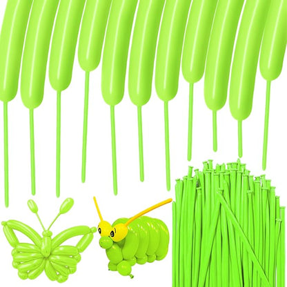 100Pcs Light Green 260 Balloons, Long Balloon by HYKJNBW