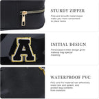 YOOLIFE Travel Clear Makeup Bag Toiletry Bag, Make up Bag Waterproof Toiletry Bags for Women Cosmetic Bag Birthday Gifts for Women Personalized Mother Girlfriend Wife Bridesmaid Gifts Black Letter S