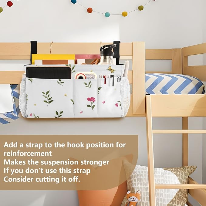 Bedside Caddy Metal Frame Hanging Organizer Bunk Bed Dorm Accessories Hook And - Image 6