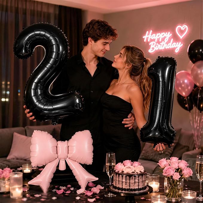 40 Inch Black Number 4 Balloon - Image 5