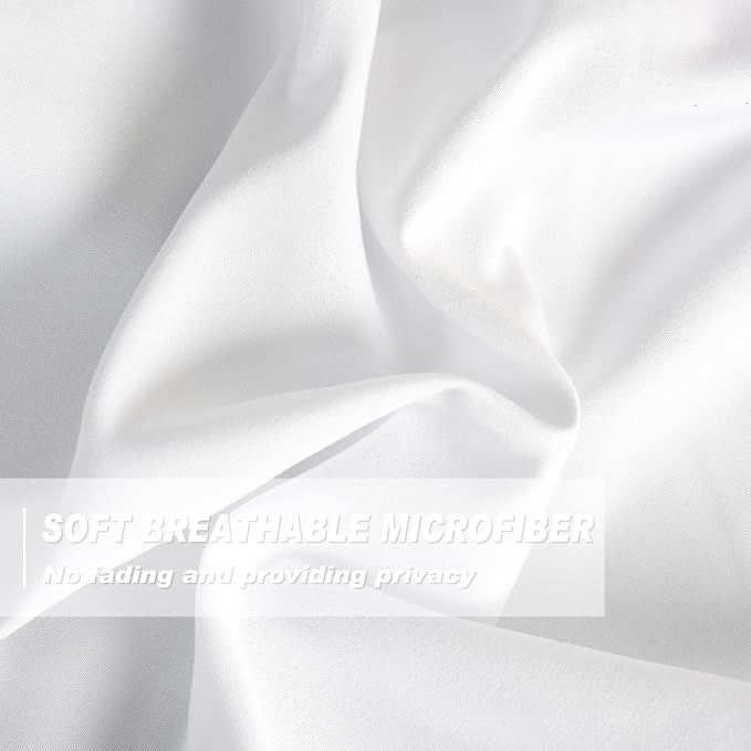 White Thermal Insulated Blackout Drapes 42"W x 63"L | Handmade Ruffles & - Image 3