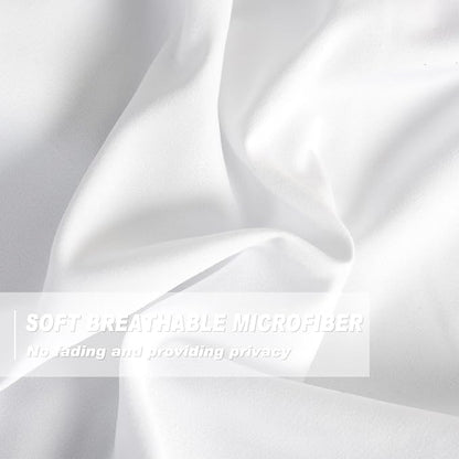 White Thermal Insulated Blackout Drapes 42"W x 63"L | Handmade Ruffles & - Image 3