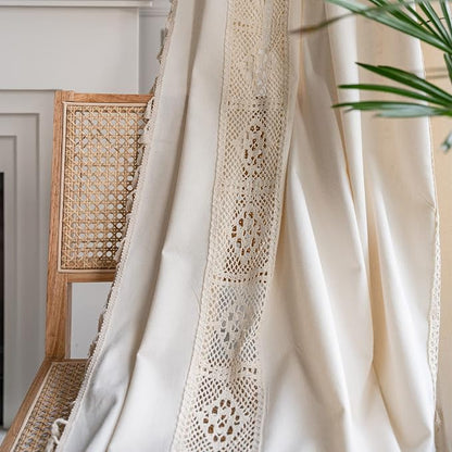 Sutuo Home Boho Curtains Crochet Lace Patchwork Semi-Blackout Bohemian Handmade - Image 9