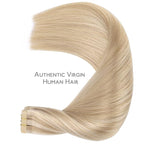 WENNALIFE Tape in Hair Extensions Human Hair, 20pcs 50g 22inch Dirty Blonde Highlighted Bleach Blonde Remy Hair Extensions Straight