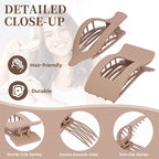 6 Pack Flat Hair Clips for Women Girls, French Flat Claw Clips for Think Hair Thin Hair with Strong Hold, Non-Slip, Matte Classic Barrettes for All Hair Styling