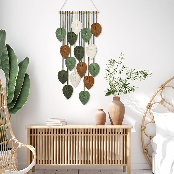 Vertical Macrame Wall Hanging Boho Home Decor Long Narrow Chic Wall Art | - Image 7