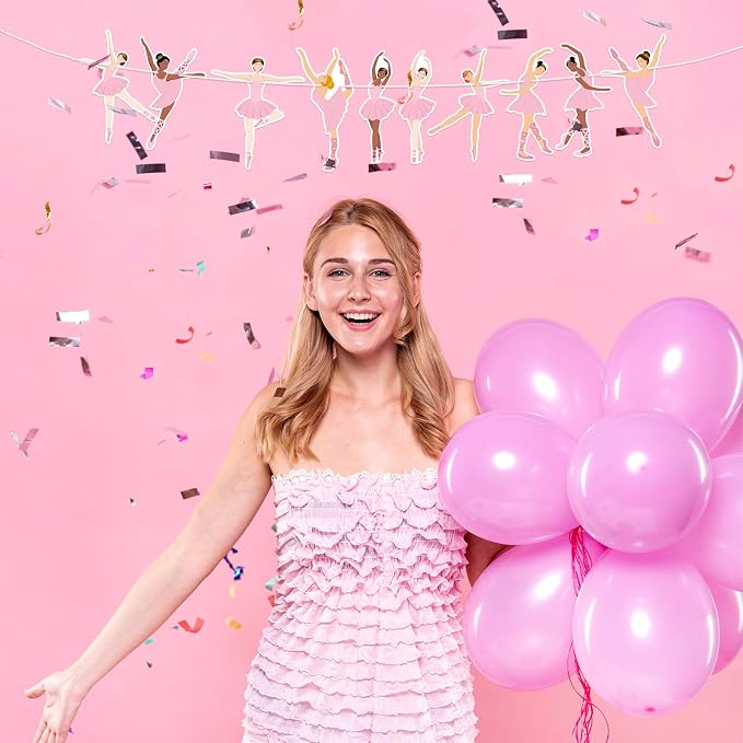 Hooqict Happy Birthday Banner Ballerina Birthday Party Decorations Ballerina - Image 6
