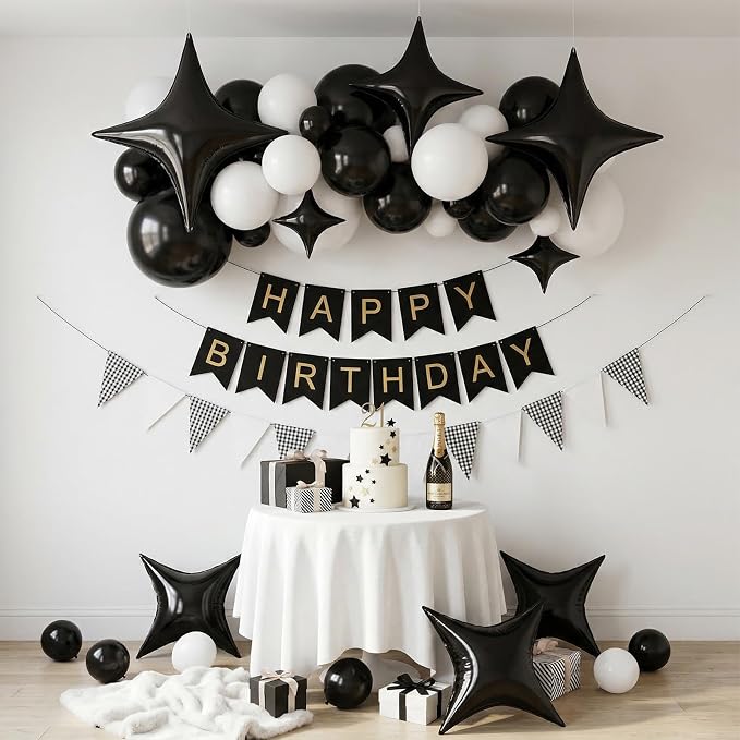 Black Star Balloons, 26 Inch and 10 Inch Black Stars Shaped Balloon - Image 6